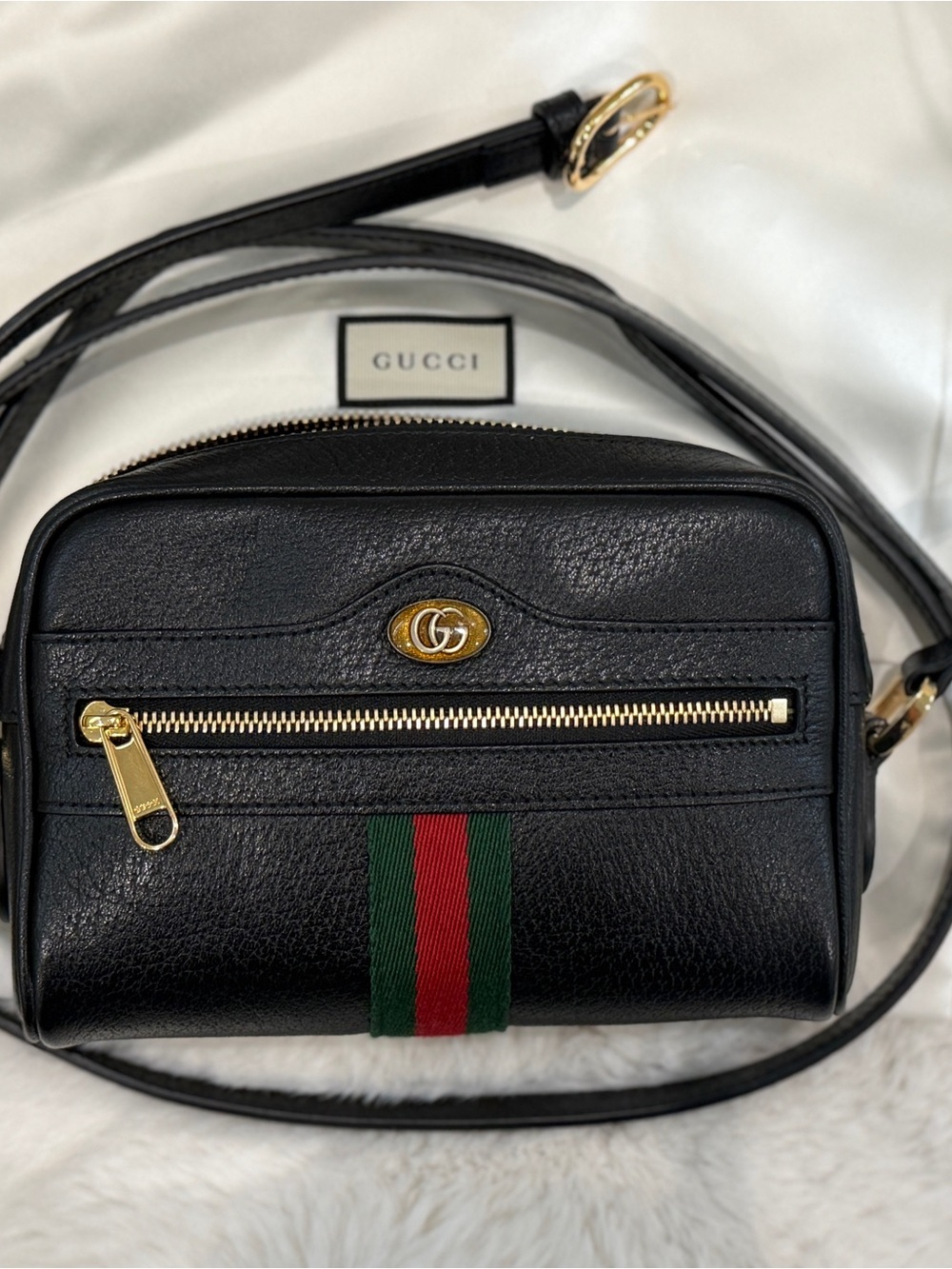 Authentic Gucci GG Ophidia Small Shoulder Bag – Black Leather